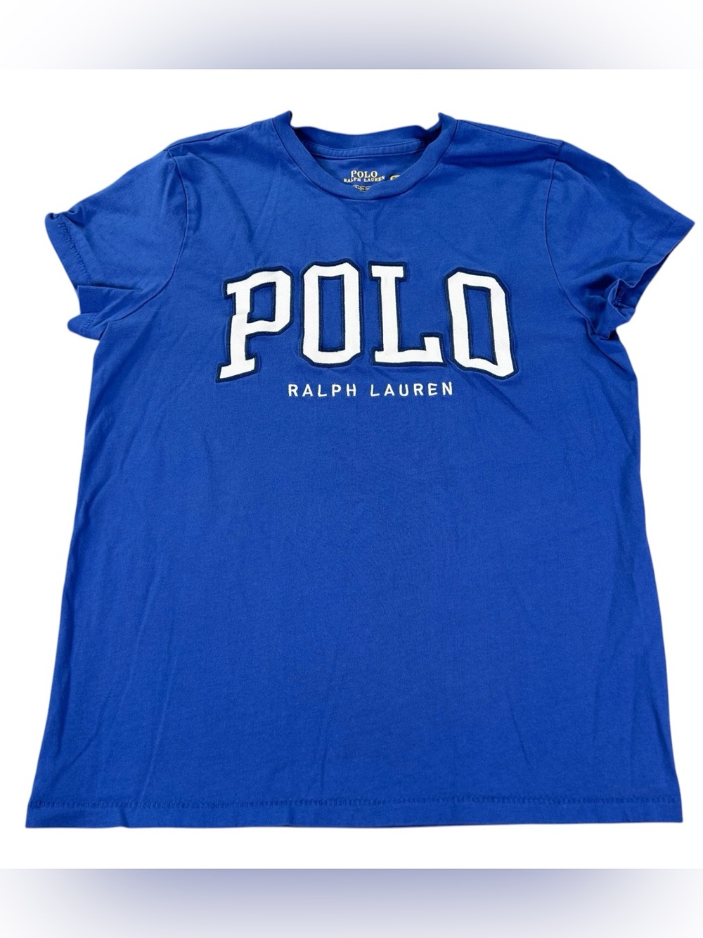 Polo Ralph Lauren Women’s S Blue Varsity POLO Appliqué Logo Tee Collegiate